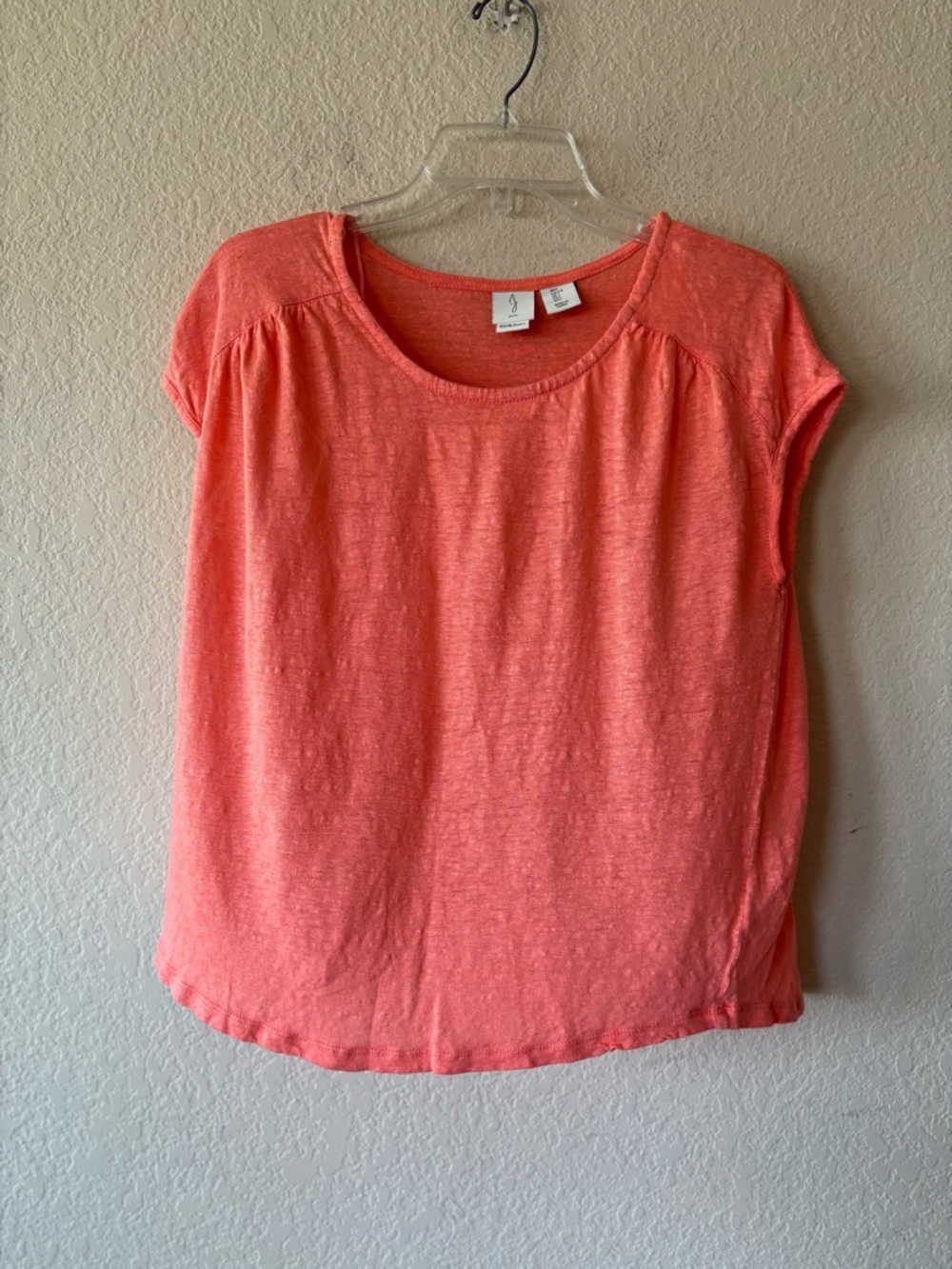Joie Women's 100% Linen Top Blouse Shirt‎ Orange Size Large